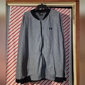 Under Armour Black and Gray Logo Zip Up